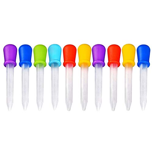 Toyvian Transfer Eyedropper Droppers Niños Cocina Goma Molde Silicona y plástico para moldes de Silicona Pipeta Dropper School Home Supplies (Color al Azar 10PCS)