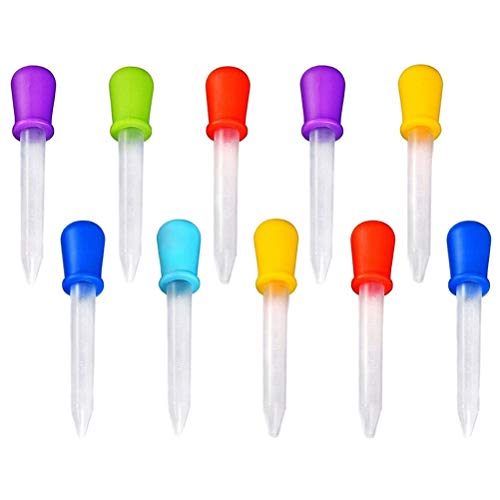 Toyvian Transfer Eyedropper Droppers Niños Cocina Goma Molde Silicona y plástico para moldes de Silicona Pipeta Dropper School Home Supplies (Color al Azar 10PCS)