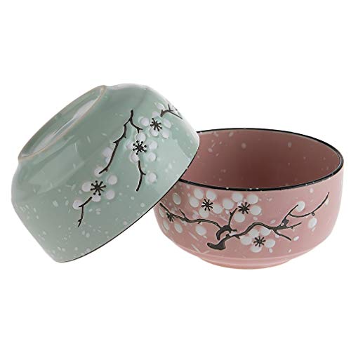 Tradición del Japón - Juego de cuencos de arroz con flores de cerezo