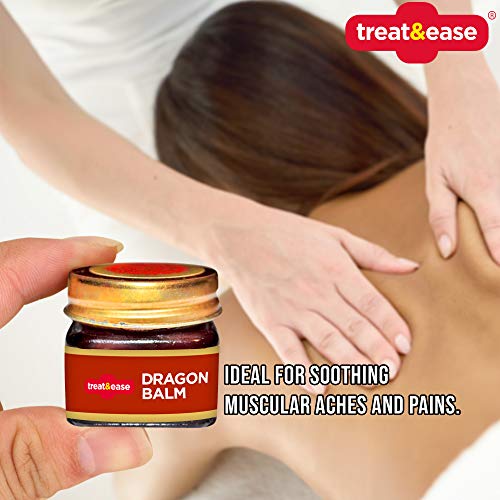 Treat & Ease Crema de masaje calmante de bálsamo de dragón para aliviar el dolor (que ayuda a aflojar y reduce los dolores musculares y articulares) Pack de 4