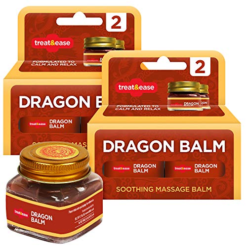 Treat & Ease Crema de masaje calmante de bálsamo de dragón para aliviar el dolor (que ayuda a aflojar y reduce los dolores musculares y articulares) Pack de 4