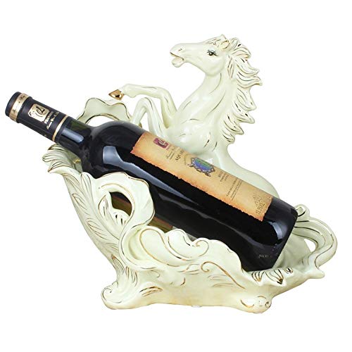 Tritow Caballo for correr de cerámica tradicional europea Estante for vino de cerámica Sala de estar clásica clásica TV Gabinete Estante de botella de vino Soporte de exhibición Decoración Bar Hotel S