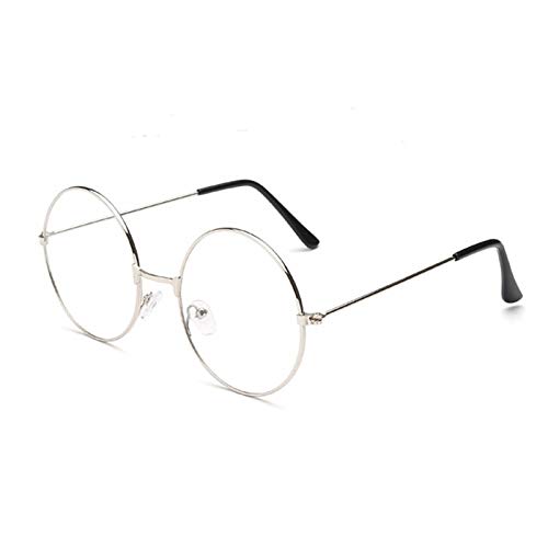 TRIXES Plata redondas Unisex Plateadas - Gafas estilo retro de los años sesenta Lentes Beatles transparentes - Gafas Griegas para Vestir montura de metal Accesorios para vestir - Gafas clásicas de dis