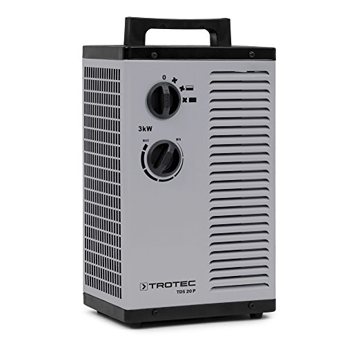 TROTEC Calefactor eléctrico Cerámico TDS 20 P, 3.000 W, Termostato, Calefacción PTC de Cerámica, Función Ventilador, Anti-Vuelco, Anti Sobrecalentamiento, Portátil, Oficina, Hogar