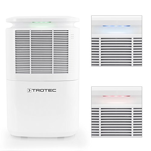 TROTEC Deshumidificador eléctrico TTK 30 E, 10L/24h, Indicador LED, Depósito1,9 L, Portátil, Para Habitaciones de 15m²/37m³, Silencioso, 270 W, Auto-Apagado, Temporizador, Secado de Ropa