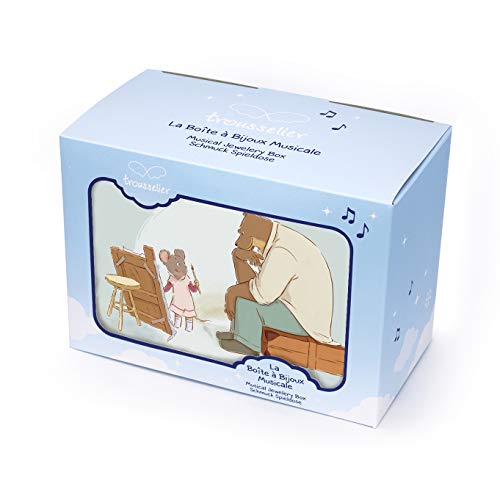 Trousiier Ernest & Celestine – Caja de tesoros y joyas musicales – Ideal regalo para niños – Música Feelings – Color verde celadon