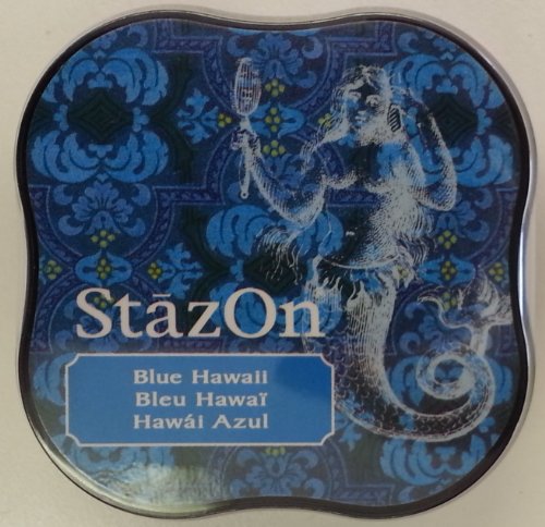 Tsukineko Stazon Midi Azul Hawaii Almohadilla de Tinta, 5.8 x 5.8 x 2.1 cm