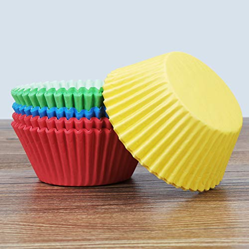 TsunNee - Moldes para cupcakes, moldes de papel para hornear, moldes para magdalenas, 7 cm. Colorido