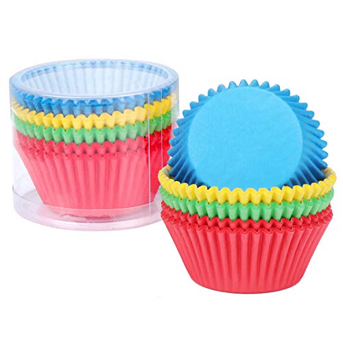 TsunNee - Moldes para cupcakes, moldes de papel para hornear, moldes para magdalenas, 7 cm. Colorido