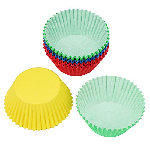 TsunNee - Moldes para cupcakes, moldes de papel para hornear, moldes para magdalenas, 7 cm. Colorido