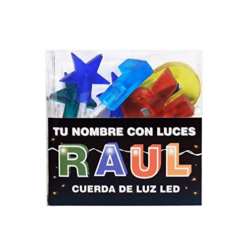 TU NOMBRE CON LUCES - Cadena de luz LED con nombres y símbolos ¡TU NOMBRE EN LAS LUCES! 8 Luces LED con letras, si el nombre tiene menos, viene con símbolos extra como estrellas. (Raul)