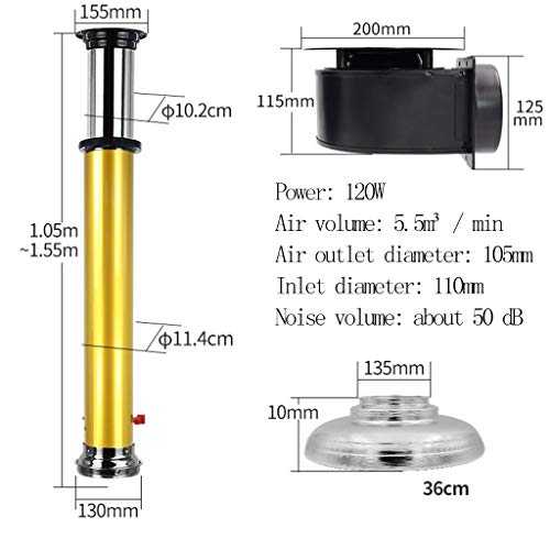 Tubo De Escape De Humo Telescópico Para Barbacoa Equipo De Extracción De Humo Comercial Para Restaurantes De Barbacoa Adecuado Para Restaurantes De Barbacoa, Restaurantes Hot Pot, Buffet