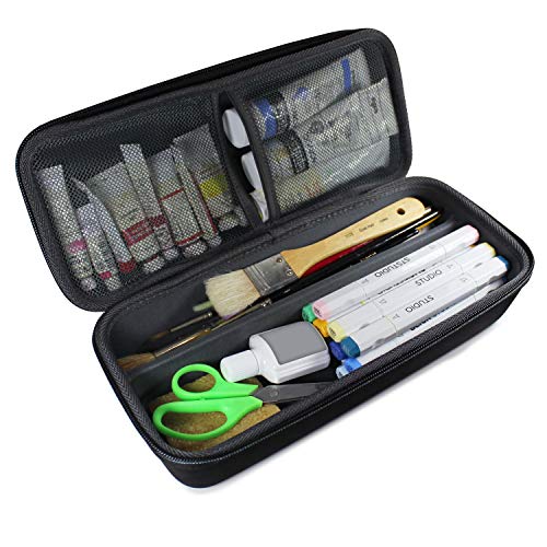 TUDIA - Estuche organizador de goma EVA para suministros de arte, pinceles, rotuladores, suministros de dibujo con asa de transporte