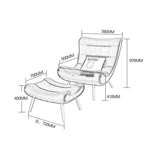 Tumbona Silla de Ocio Sofá Trasero Silla Dormitorio Sala de Estar Balcón Silla de Ocio Silla de Lectura Terraza Tumbona Mujer Embarazada Sillón reclinable café Taburete de Bar