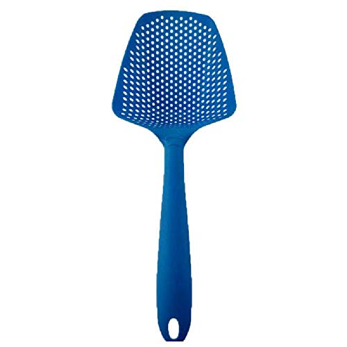 TUOLUO 1 Pieza De Cocina Cuchara De Nailon Cucharón Antiincrustante Filtro De Pantalla De Fugas Red De Alimentos Fritos Filtro Portátil Herramienta De Cocina Doméstica Azul