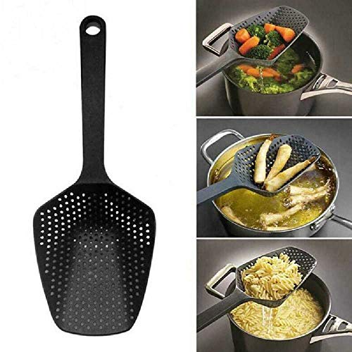 TUOLUO 1 Pieza De Cocina Cuchara De Nailon Cucharón Antiincrustante Filtro De Pantalla De Fugas Red De Alimentos Fritos Filtro Portátil Herramienta De Cocina Doméstica Púrpura