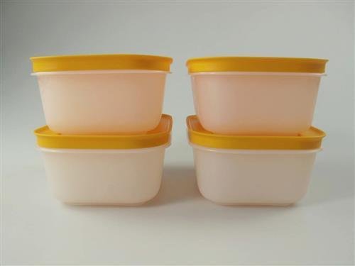 TUPPERWARE Caja de Congelación de 450 ml blanco naranja (4) 10725