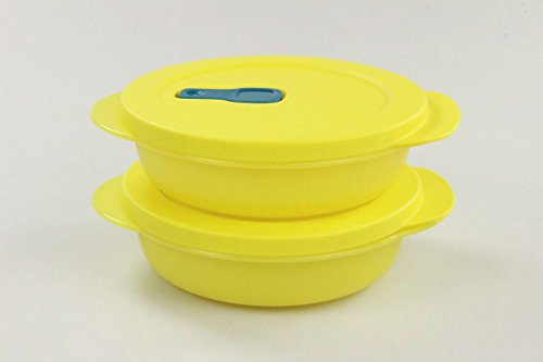 Tupperware CrystalWave 26469 - Microondas (400 ml, 2 Unidades), Color Amarillo