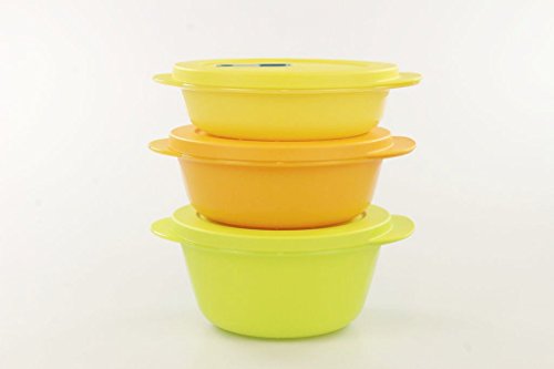 Tupperware Microondas crystalwave 800 ml Cal + 600Ml Naranja + 400 Amarillo Micro Pop 17199