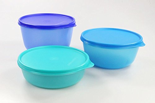 Tupperwares Clarissa para frigorífico de Tupperware, 2 litros azul oscuro + 1,5 litros azul + 1 litro turquesa, Panorama 27537