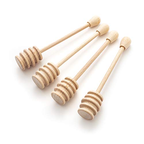 Tuuli Kitchen Cuchara de Miel 4 Piezas en Madera Natural (15cm)