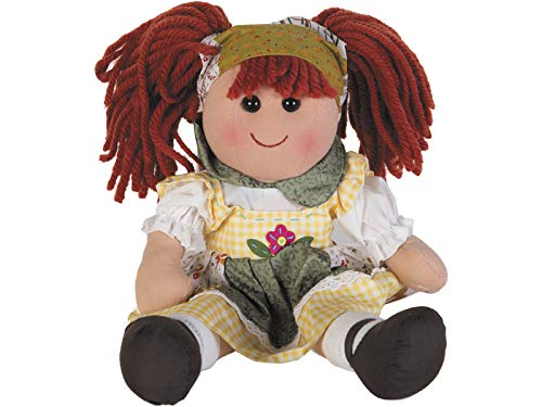 TWINAH Muñeca Trapo Vestido Cuadros 50 cm.