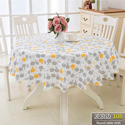 TWTIQ Estilo de Flor Paño de Mesa Redonda Pastoral PVC Plástico Mantel de Cocina A Prueba de Aceite Decorativo Elegante Tela Impermeable Cubierta de Mesa color8 137cm