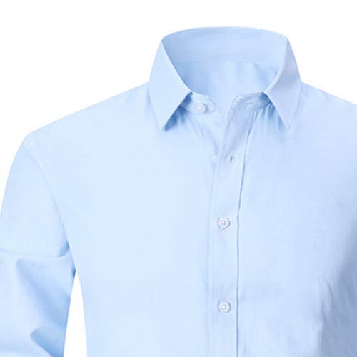 U/A Camisa de otoño para hombre, de manga larga, estilo casual, color sólido Azul azul 48 ES