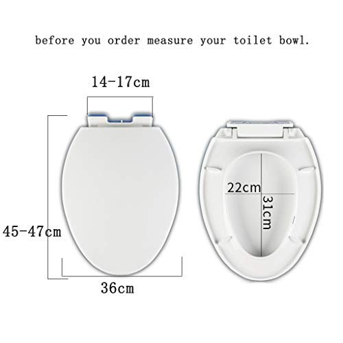 UBDER Cómoda Taza de Inodoro Asiento de Inodoro Tapa de Inodoro Blanca silenciosa de Tablero de PP Fácil de Limpiar Fácil de Limpiar
