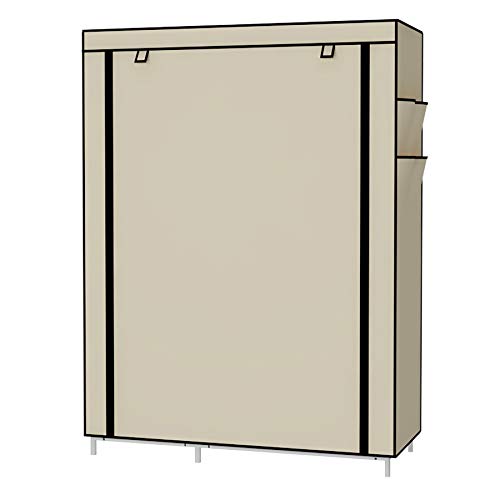 UDEAR Armario Closet Organizador Plegable para Ropa Ropero Resistente al Polvo Guardarropa Beige 105 x 45 x 170 CM