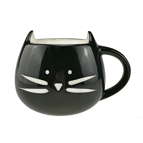 ufengke Creativo Negro Gato Tazas De Café Tazas De Té De Porcelana, Lindo Mug De Cerámica Tazas Desayuno Pareja Taza, Para Regalo, La Familia Y La Oficina