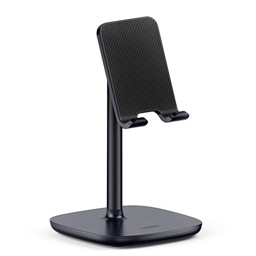 UGREEN Soporte Móvil Mesa, Soporte Teléfono Ajustable para Nintendo Switch, E-Readers, iPhone XR, Samsung S10, Xiaomi Mi 9, Huawei P20 Mate 20, y Otros tabletes y moviles (Negro)