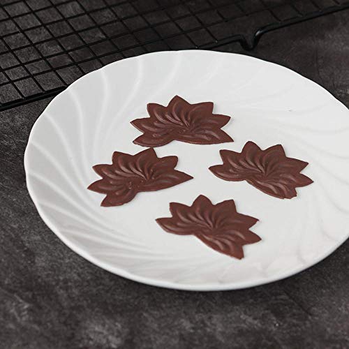 Uhjg Chocol ateFlower Shape Transfer Sheet Molde de Silicona Decoración de Pasteles Molde en Forma de Hoja de Arce Molde para Hornear