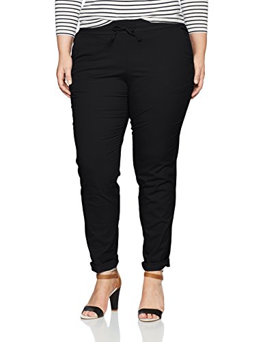 Ulla Popken Chino mit Gummibündchen, Pantalones para Mujer, Negro (Schwarz 10), 50