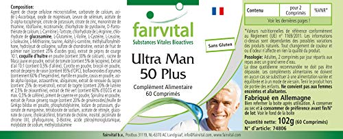 Ultra Man 50 Plus - Multivitamínico PARA HOMBRES - Dosis elevada - más de 50 ingredientes - 60 Comprimidos - Calidad Alemana