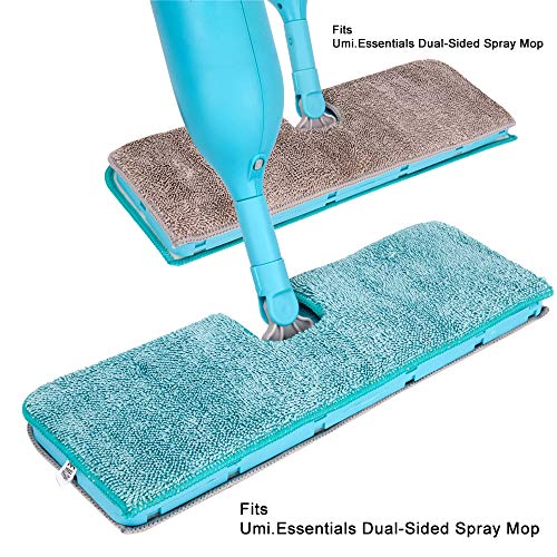 Umi.Essentials Spray Mop Microfibre Pad Refill 2 Pack 1000x Machine Washable Reusable 15.7'' X 5.5''for Cleaning Wet/Dry Floor (2Total)