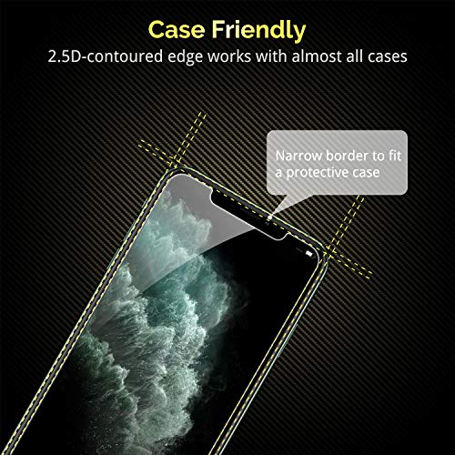 UNBREAKcable Protector Pantalla iPhone 11 Pro MAX/iPhone XS MAX 2-Pack, con Guía Marco, Series de Doble Defensa Premium Cristal Templado para iPhone 11 Pro MAX/iPhone XS MAX 6.5-Inch (2019)