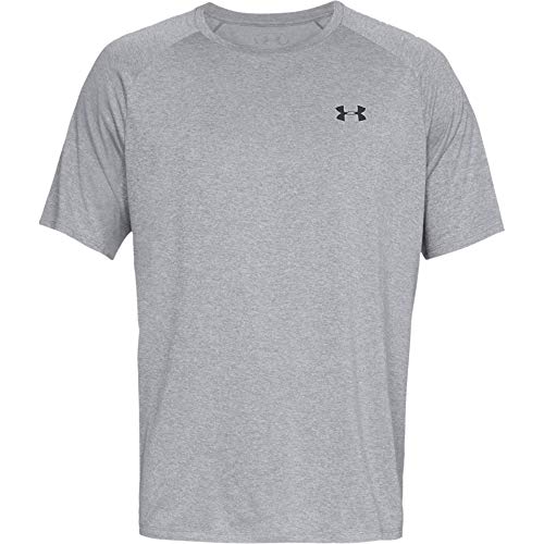 Under Armour Atmungsaktives Sportshirt, Kurzärmliges Und Schnelltrocknendes Trainingsshirt Mit Loser Passform Té UA Tech 2.0 SS, Gris (Brezo Claro De Acero (036), 3XL Unisex Adulto