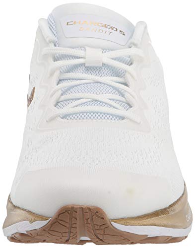 Under Armour Charged Bandit 6, Zapatillas para Correr de Carretera para Mujer, Lustre De Oro Blanco/Blanco/Metálico (102), 41 EU