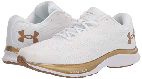 Under Armour Charged Bandit 6, Zapatillas para Correr de Carretera para Mujer, Lustre De Oro Blanco/Blanco/Metálico (102), 41 EU