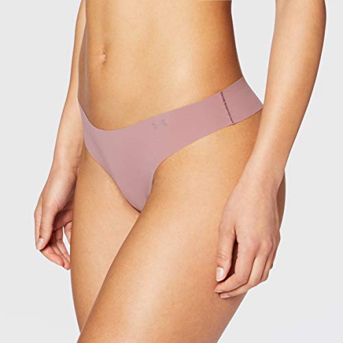 Under Armour Women's UA Pure Stretch Thong Underwear Printed 3-Pack Ropa Interior de Mujer para una Silueta más Suave y Favorecedora, Rosa (Pink), XS