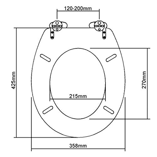 UnfadeMemory Asiento de Inodoro con Tapa,Universalmente Adecuado para Todos Inodoros Comunes de Familias,Restaurantes,Grandes Almacenes y Hoteles,MDF (Diseño Negro Liso, 1uds-Cierre Suave)