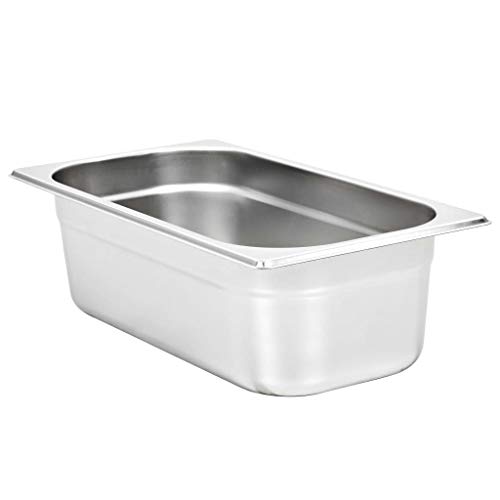 UnfadeMemory Bandejas Cocina Apilables,Bandeja para Alimentos,Adapta Baño María,Calientaplatos y Buffet de Ensaladas,Acero Inoxidable (GN 1/3,325x176x100mm,8 uds)