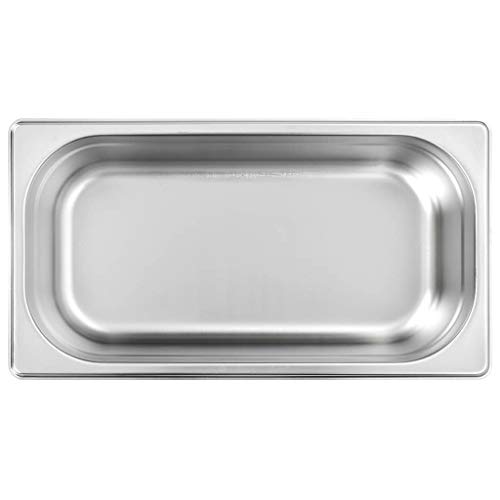 UnfadeMemory Bandejas Cocina Apilables,Bandeja para Alimentos,Adapta Baño María,Calientaplatos y Buffet de Ensaladas,Acero Inoxidable (GN 1/3,325x176x100mm,8 uds)