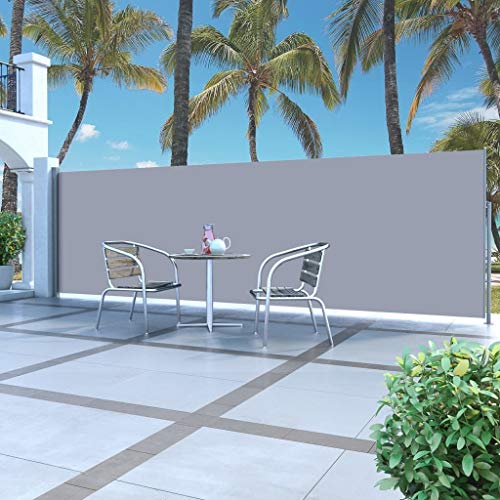 UnfadeMemory Toldo Lateral Retráctil con Gran Pantalla para Jardín Patio Balcón,Protección de la Intimidad,Protección Solar,Color Opcional,Dimensiones Opcional (160x500cm, Gris)