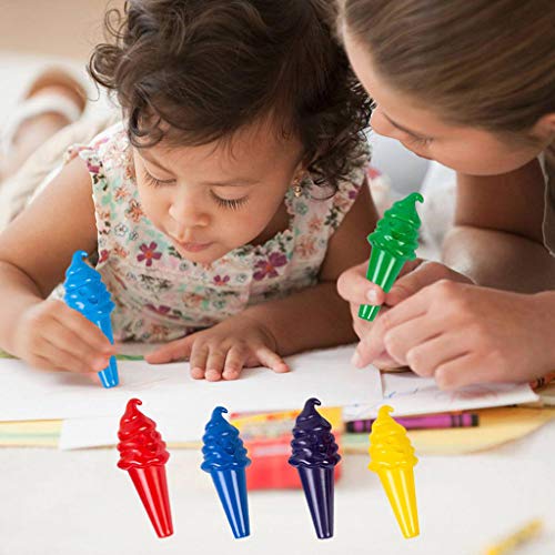 UNFAIR Lápices Shaped Helado A Partir De 9 Colores, Color Lavable Dibujo De Cera No Tóxicos, para El Arte sobre Insumos Educativos De Bebé