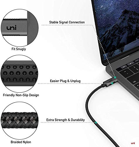 uni Cable USB C a HDMI (4K@60Hz), 3m Cable USB Tipo C a HDMI [Compatible con Thunderbolt 3] para MacBook Pro 2019/2018/2017, MacBook Air/iPad Pro 2018, Surface Book 2, Samsung S10 y más-Gris