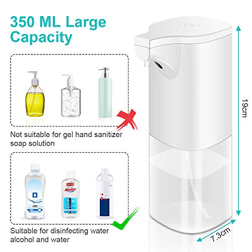 unibelin Dispensador Automático de Alcoholsin Dispensador Automático de desinfección con Sensor 350ml Rociador de Alcohol sin Contacto para el hogar, la Oficina, el Hotel, el Hospital