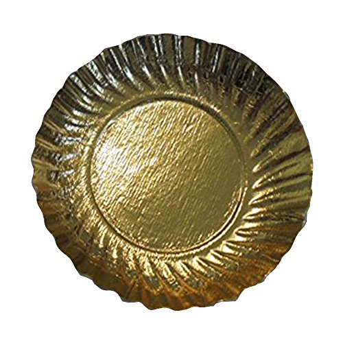 Unidades 50 Bandeja Disco Gold de cartón 12 cm. Ideal para tartas pasteles monoporzioni para alimentos Paper