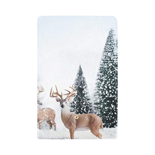 Unique Custom Winter Landscape Deerssnow Fir Tree Women Trifold Wallet Long Purse Credit Card Holder Case Bolso